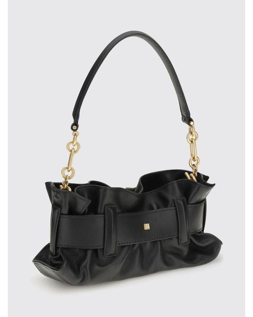 Balmain White Anthem Ruched Leather Bag