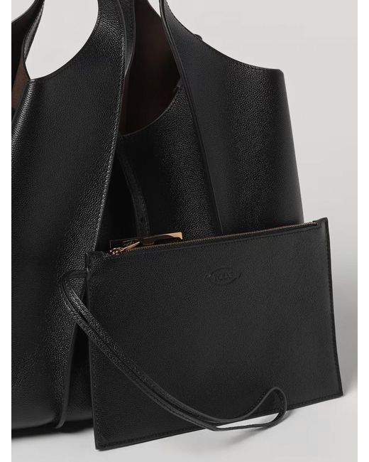 Tod's Black T Timeless Mini Grained Leather Bag