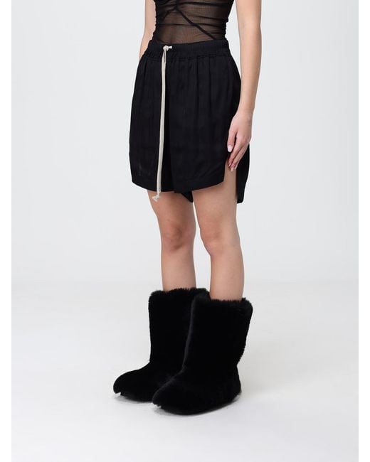 Rick Owens Blue Satin Drawstring Shorts