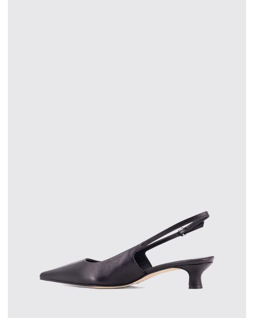 Aeyde White Catrina Smooth Leather Slingback Pumps With Low Heel