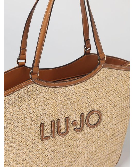 Liu Jo Natural Raffia Bag With Logo