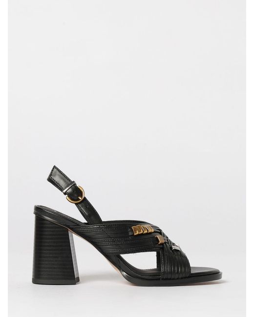 Pinko Black Lara Leather Sandal