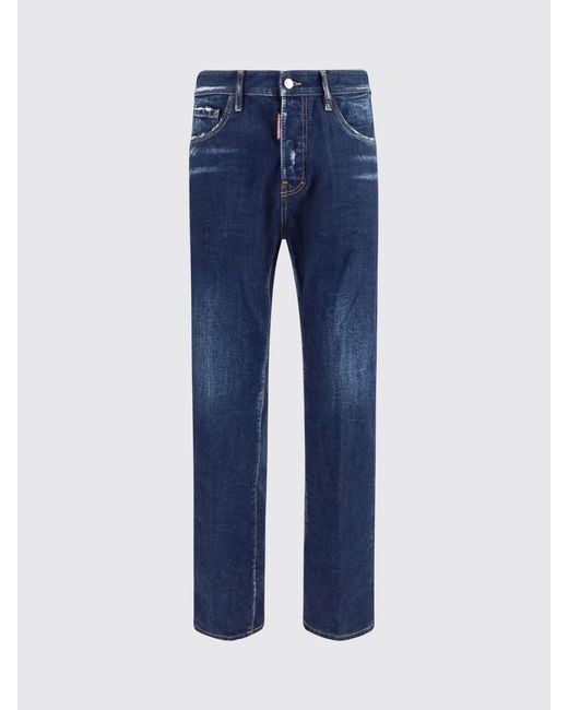 DSquared² Blue Mid-Rise Skinny Fit Stretch Denim Jeans With Button Closure for men