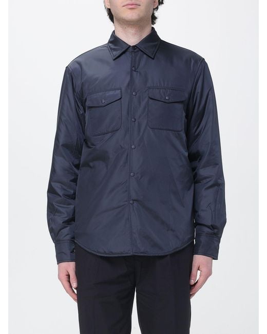 Aspesi Blue Nylon Overshirt for men