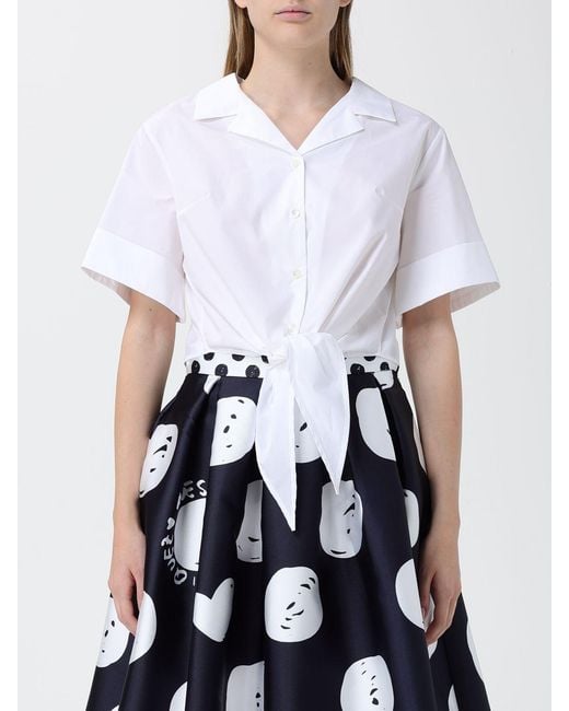 ALESSANDRO ENRIQUEZ White Cropped Cotton Shirt