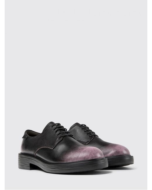 Camper Black Dean Smoked Recycled Leather Derby Shoes