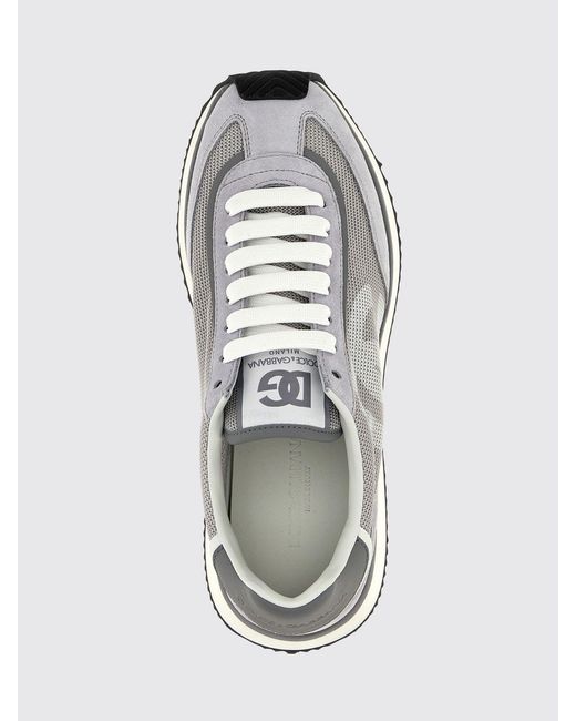 Dolce & Gabbana White Dolce &Amp Gabbana Dg Cushion Suede And Mesh Sneakers for men