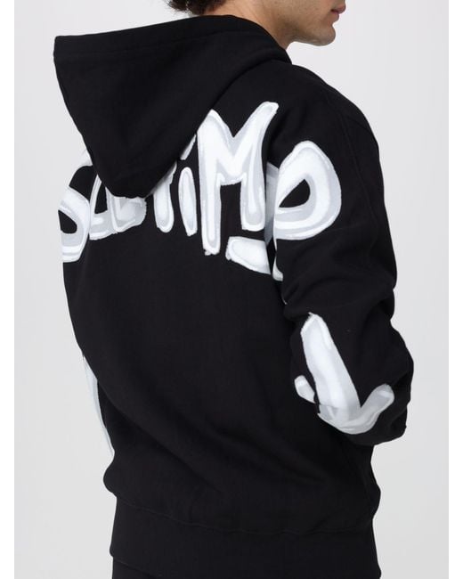 DISCLAIMER Blue Zip-Up Cotton Hoodie With Printed Logo for men