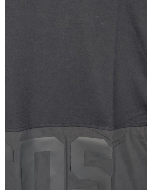 Gcds Black Cotton Logo T-Shirt for men