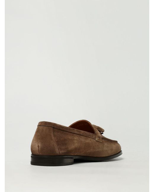 Doucal's Brown Suede Loafers With Tassels for men