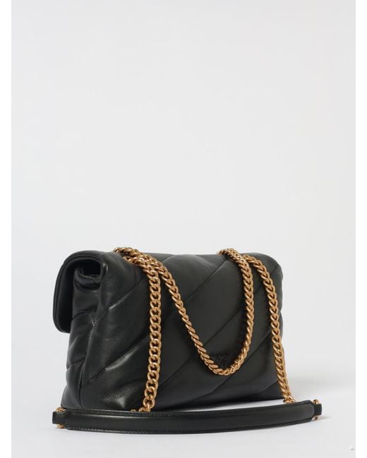 Pinko Black Love Puff Classic Medium Quilted Nappa Bag