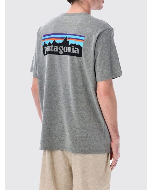Patagonia Gray Recycled Cotton Logo T-Shirt for men