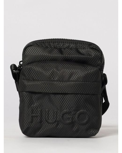 HUGO Black Embossed Logo Nylon Bag for men