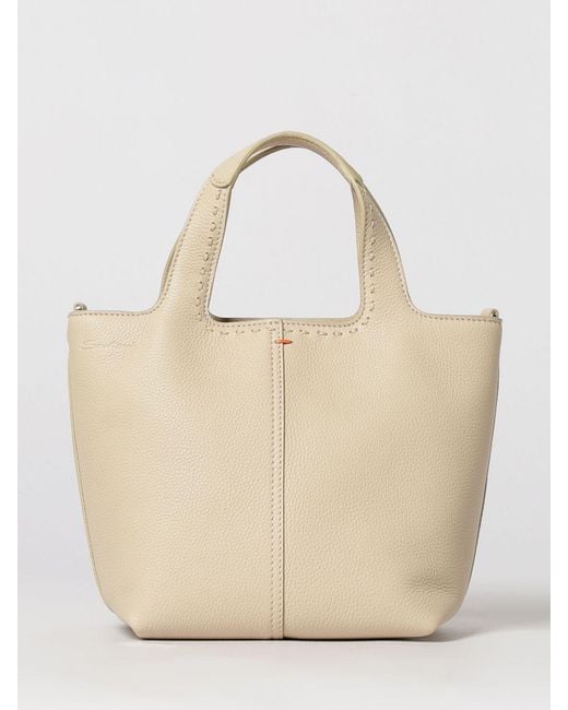 Santoni Natural Hammered Leather Bag