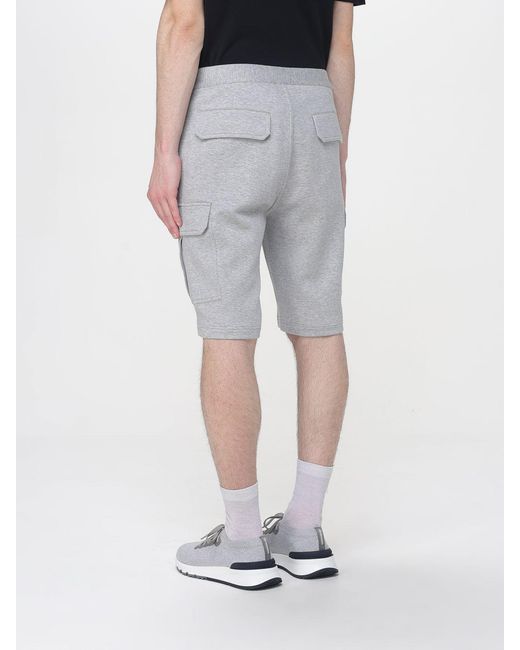 Brunello Cucinelli Gray Cotton And Cashmere Cargo Shorts for men