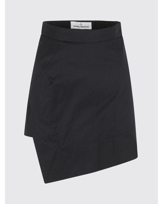 Vivienne Westwood Blue High-Waisted Asymmetrical Slim Fit Stretch-Cotton Mini Skirt
