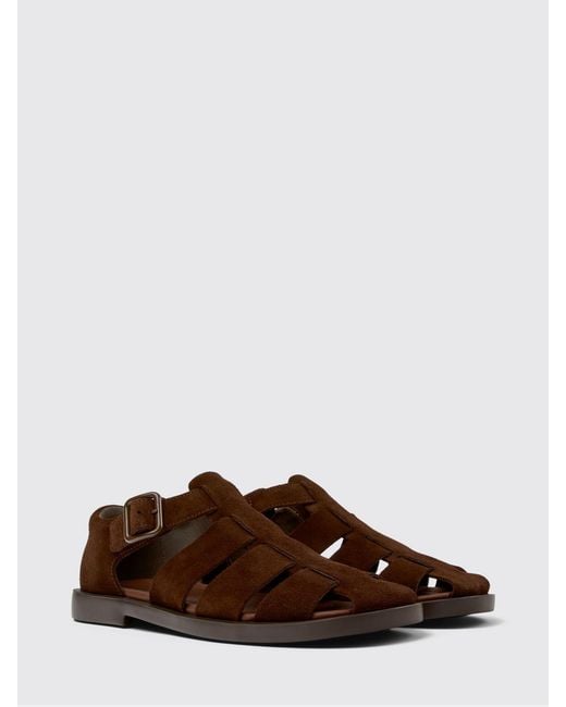 Camper Brown Don Suede Sandals for men