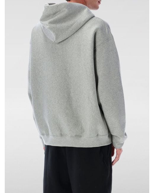 Nike Gray Cotton Blend Hooded Sweatshirt for men