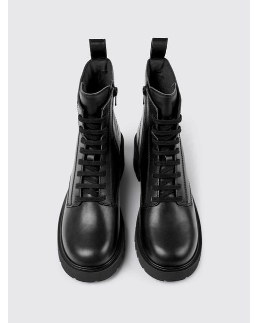 Camper Black Flat Ankle Boots