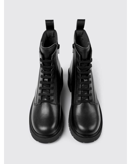 Camper Black Flat Ankle Boots
