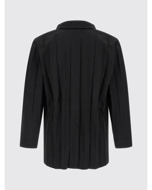 Homme Plissé Issey Miyake Black Single Breasted Polyester Blazer for men