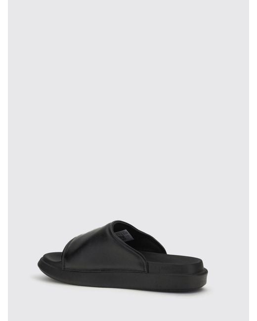 Y-3 Black Leather Sliders for men