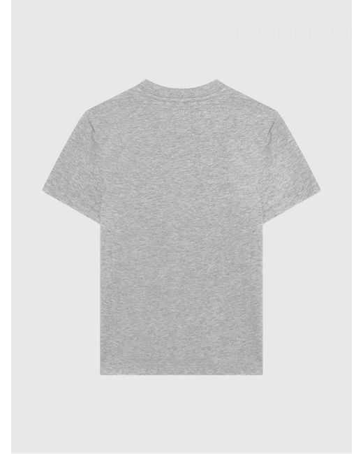AMI White Crewneck Cotton T-Shirt With Embroidered Ami De Coeur Logo And Dropped Shoulders for men