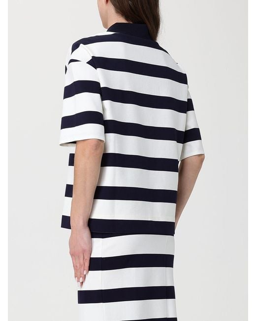 Max Mara Blue Striped Cotton Polo Shirt