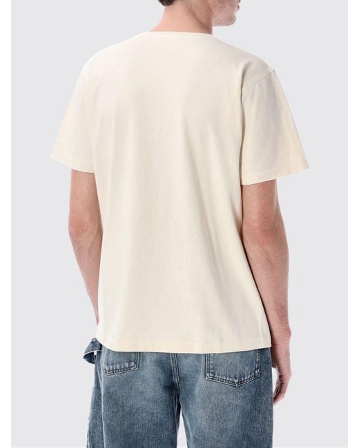 J.W. Anderson Blue Cotton Crew Neck T-Shirt With Logo for men