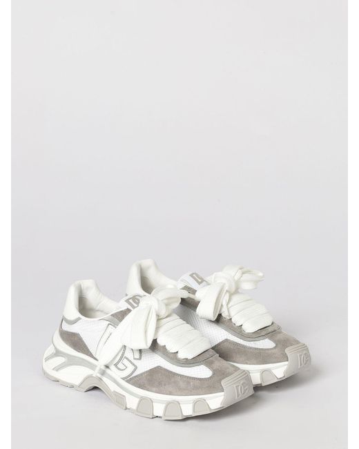 Dolce & Gabbana White Dolce &Amp Gabbana Dg Country Road Suede And Mesh Sneakers