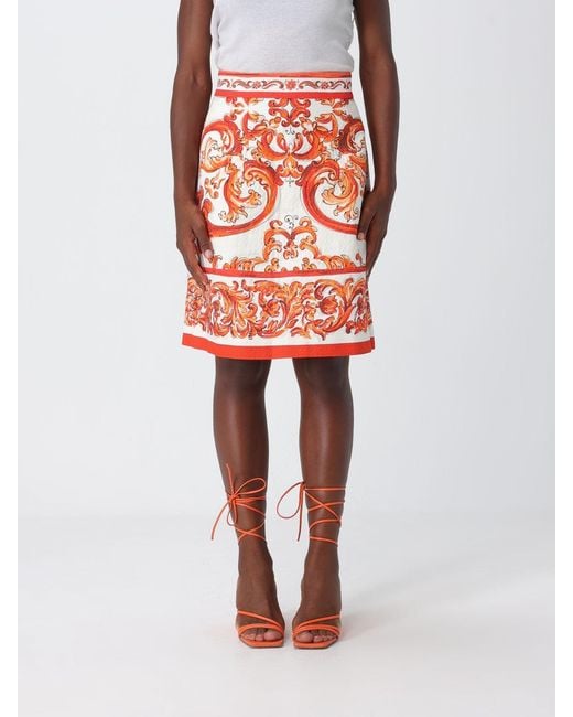 Dolce & Gabbana Orange Dolce &Amp Gabbana Skirt