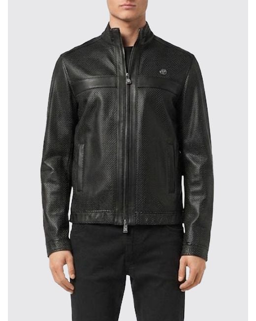 Billionaire Black Nappa Leather Jacket for men