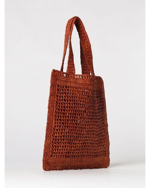 Chloé Red ChloÉ Summer Banana Crochet Raffia Bag