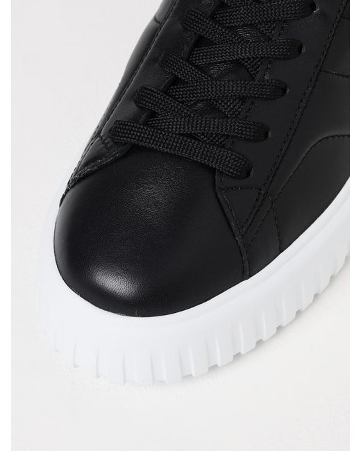 Hogan Black H-Stripe Leather Sneakers for men