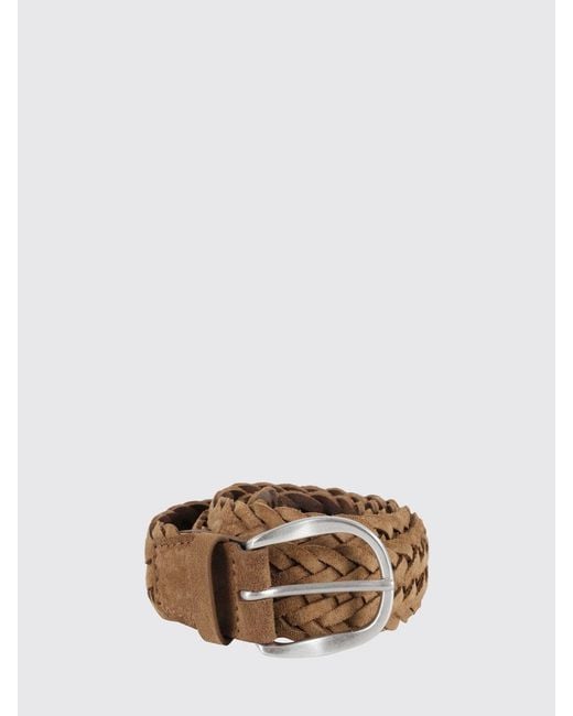 Orciani Brown Woven Suede Belt for men