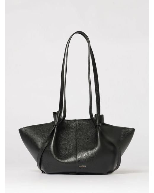 Yuzefi Black Mochi Leather Bag