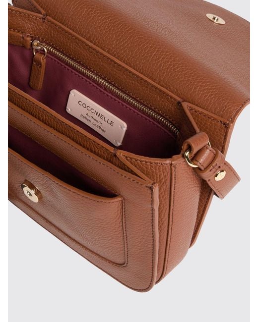 Coccinelle Brown C-Me Hammered Leather Bag