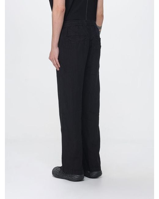 Thom Krom Black Linen Drawstring Pants for men