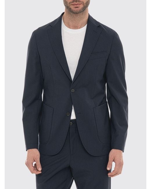 Boss Blue Single-Breasted Slim-Fit Blazer for men