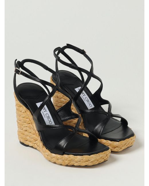 Sandalo Con Zeppa Ayla di Jimmy Choo in Metallic