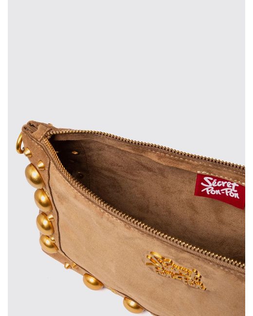 Secret Pon-pon Brown Shoulder Bag
