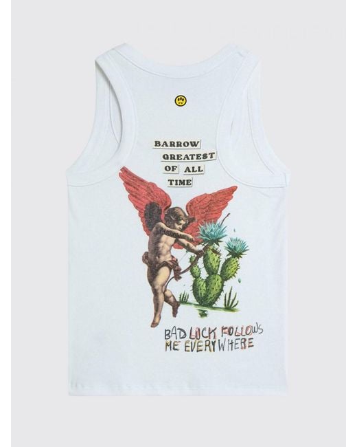 Barrow Blue Cotton Tank Top With Print
