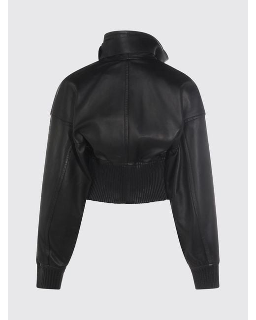 Sportmax Black Biker Leather Jacket