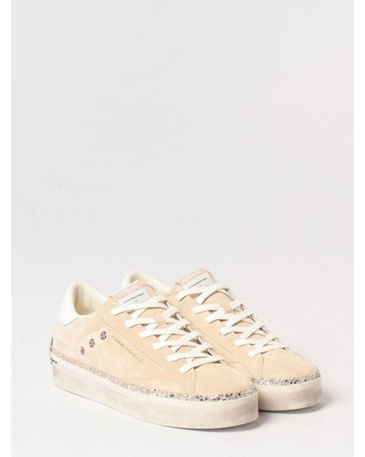 Crime London Natural Distressed Suede Sneakers