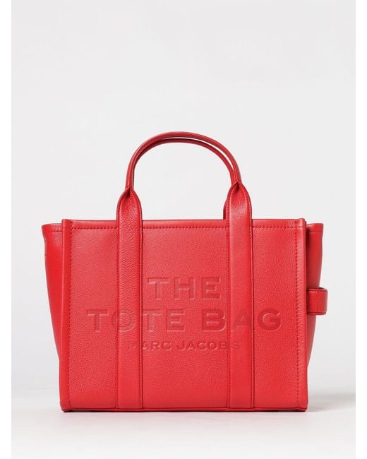 Marc Jacobs Red The Tote Bag Medium Leather Bag