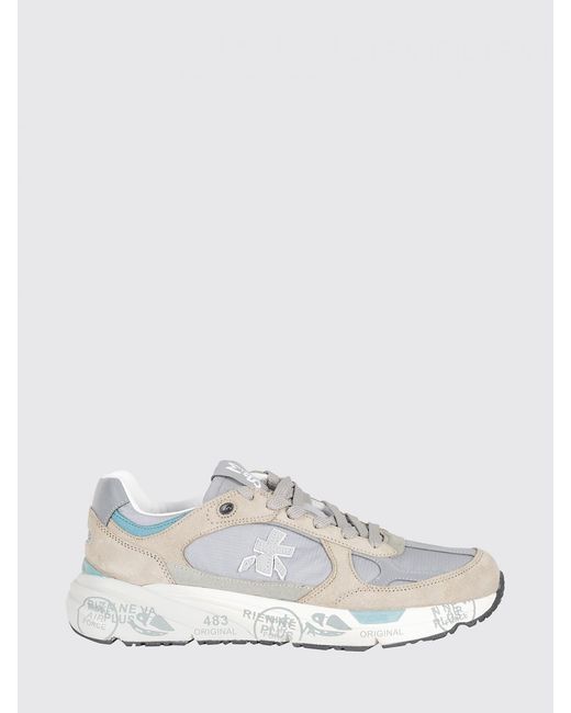 Premiata White Mase Suede And Canvas Sneakers for men