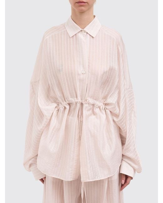 Thelatest Pink Dalila Striped Muslin Shirt