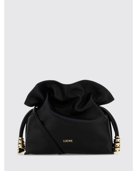 Loewe Black Flamenco Leather Clutch