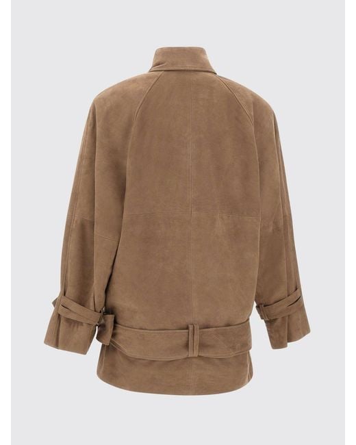 ROTATE BIRGER CHRISTENSEN Brown Double Breasted Oversized Trench Coat