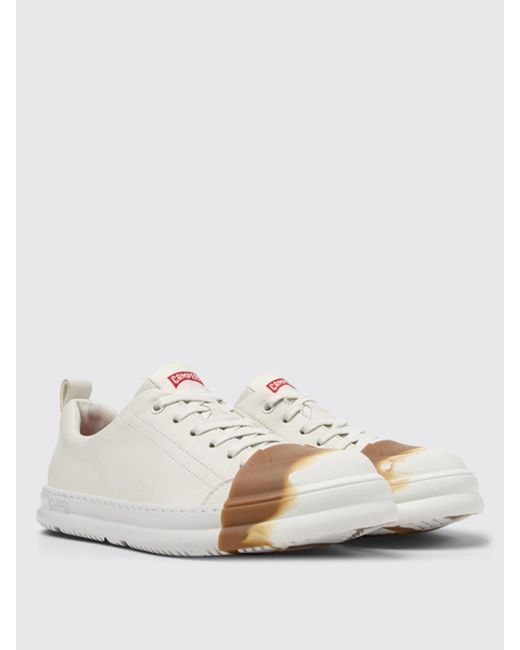 Camper White Contemporary Low-Profile Lace-Up Shoes With A Unique Toe Design